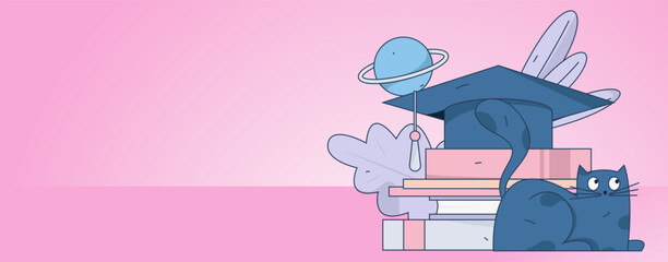 Education learning people flat vector concept hand drawn illustration
