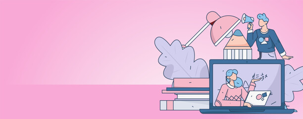 Education learning people flat vector concept hand drawn illustration
