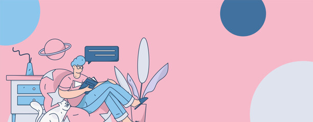 Education learning people flat vector concept hand drawn illustration
