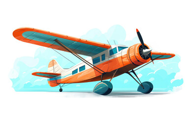Airplane in Flight On Transparent Background