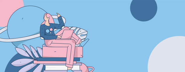 Education learning people flat vector concept hand drawn illustration
