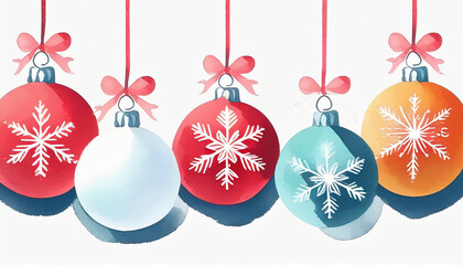 illustration of christmas spheres for a holiday celebration card