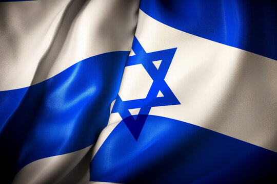 Generative ai picture of national flag of Israel war conflict