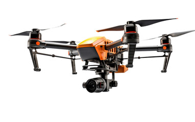Autonomous Drone in Action On Transparent Background