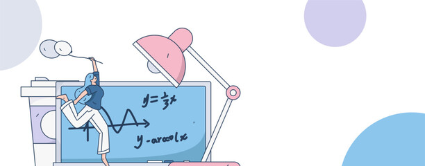 Education learning people flat vector concept hand drawn illustration
