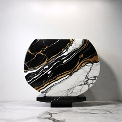 Textured table and marble stand.