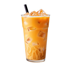 Thai Iced Tea, transparent background, isolated image, generative AI