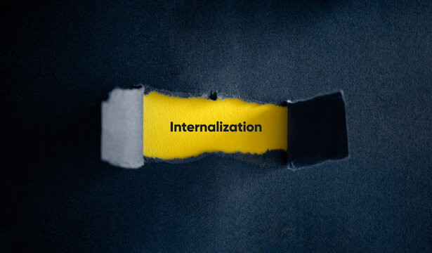 Internalization Word, Term, and Meaning. Banner and Concept Image.