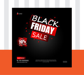 Modern vector black friday sale social media post template banner for offer