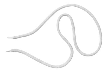 White shoe lace. Isolated on white background. - obrazy, fototapety, plakaty