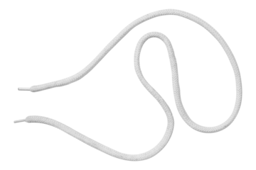 White shoe lace. Isolated on white background.