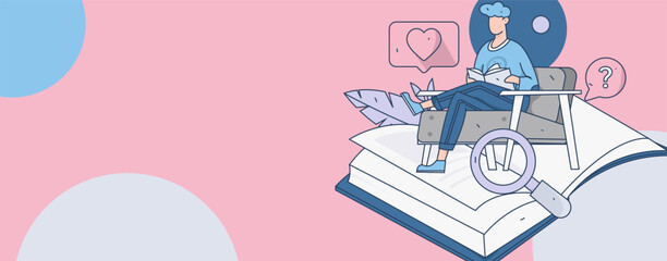 Education learning people flat vector concept hand drawn illustration
