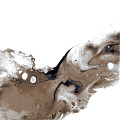 Abstract fluid art acrylic pouring paint background brown, beige and grey marble texture, creative background for banner, wallpaper