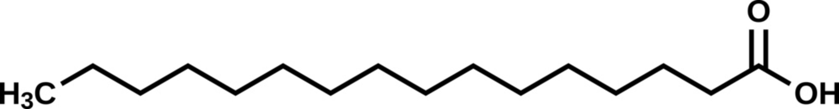 Palmitic acid C15H31COOH structural formula, vector illustration