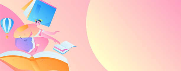 Education learning people flat vector concept hand drawn illustration
