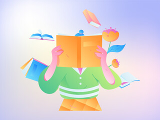 Education learning people flat vector concept hand drawn illustration
