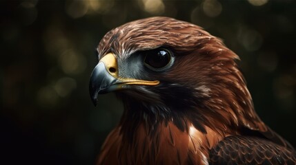 A detailed close-up of a majestic bird of prey AI generated illustration