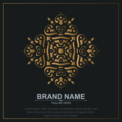 luxury ornament logo line art