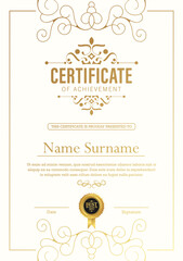 Achievement certificate best award diploma - obrazy, fototapety, plakaty