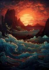 Surreal landscape painting