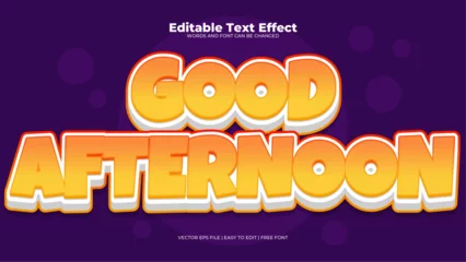 Fotobehang Purple violet orange and yellow good afternoon 3d editable text effect - font style © QalamVision