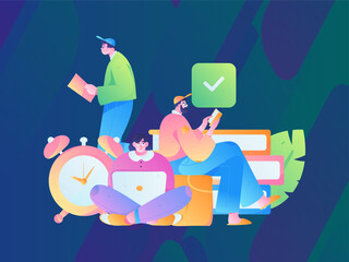 Education learning people flat vector concept hand drawn illustration
