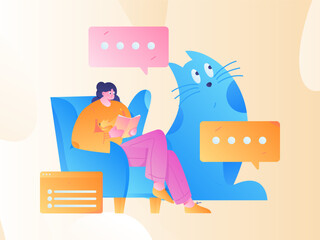 Education learning people flat vector concept hand drawn illustration
