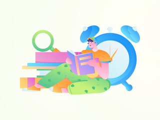 Education learning people flat vector concept hand drawn illustration
