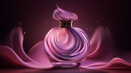 luxury glass or crystal perfume bottle with smoke AI generated illustration
