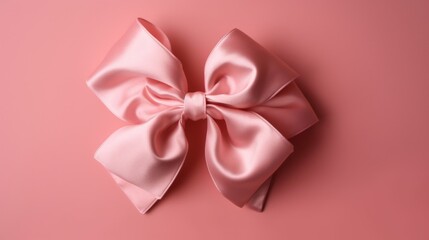 pink bow on a pink background AI generated illustration