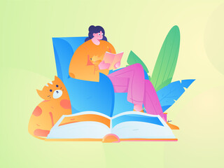 Education learning people flat vector concept hand drawn illustration
