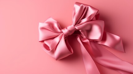 pink bow on a pink background AI generated illustration