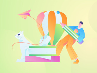 Education learning people flat vector concept hand drawn illustration
