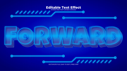 Blue forward 3d editable text effect - font style