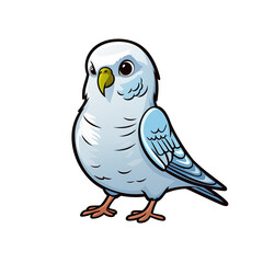 blue parrot on white background