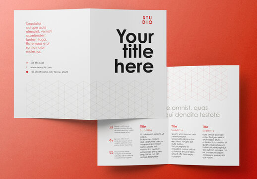 Colorful Geometric and Abstract Diptych Brochure Layout
