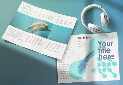 Colorful Geometric and Abstract Tri-Fold Brochure Layout