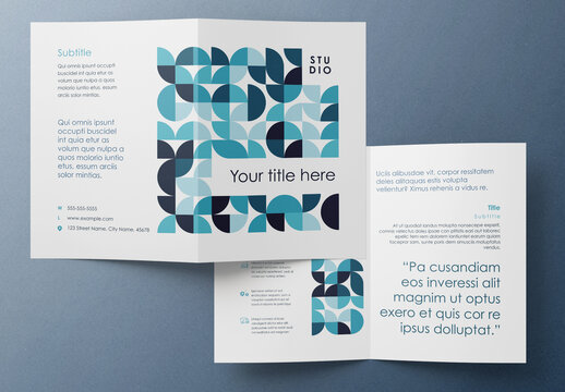 Colorful Geometric and Abstract Diptych Brochure Layout