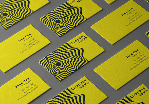 Horizontal Business Card with Abstract Geometric Art Layout