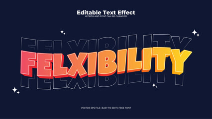 Colorful colourful flexibility 3d editable text effect - font style