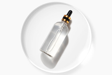 liquid aqua serum lotion dropper of beauty cosmetic skincare, product branding on white background