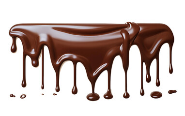 Melted Chocolate Bar on Transparent Background, PNG Format