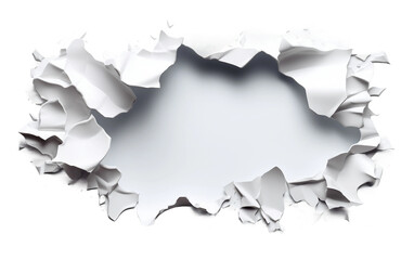 Torn White Paper on Transparent Background, PNG Format