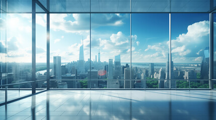 View window business office, Modern design empty Backgrounds For Showroom car and Products. background For business