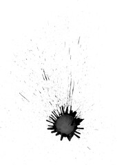 black acrylic ink splatter on png transparent background