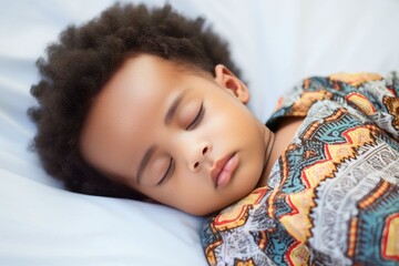 Obraz premium african Newborn baby is sleeping in a cute bedroom