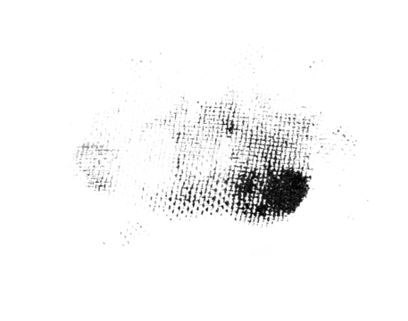 grungy textured acrylic ink print object on transparent png background