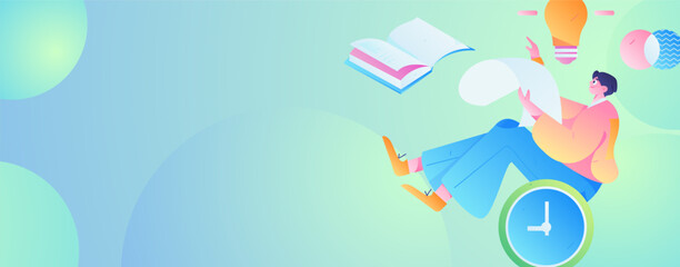 Education learning people flat vector concept hand drawn illustration
