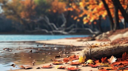 trees leaf color dry serene illustration fall ground, landscape photography, fall foliage trees leaf color dry serene - obrazy, fototapety, plakaty