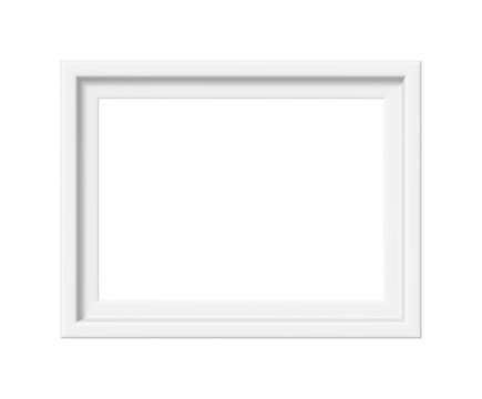 White picture frame. Minimalistic detailed photo realistic frame. Png clipart isolated on transparent background